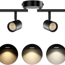 VANoopee 5-Color 4 Light LED Track Lighting Fixtures Ceiling for Kitchen, Black