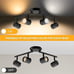 VANoopee 5-Color 4 Light LED Track Lighting Fixtures Ceiling for Kitchen, Black