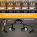 VANoopee 5-Color 4 Light LED Track Lighting Fixtures Ceiling for Kitchen, Black
