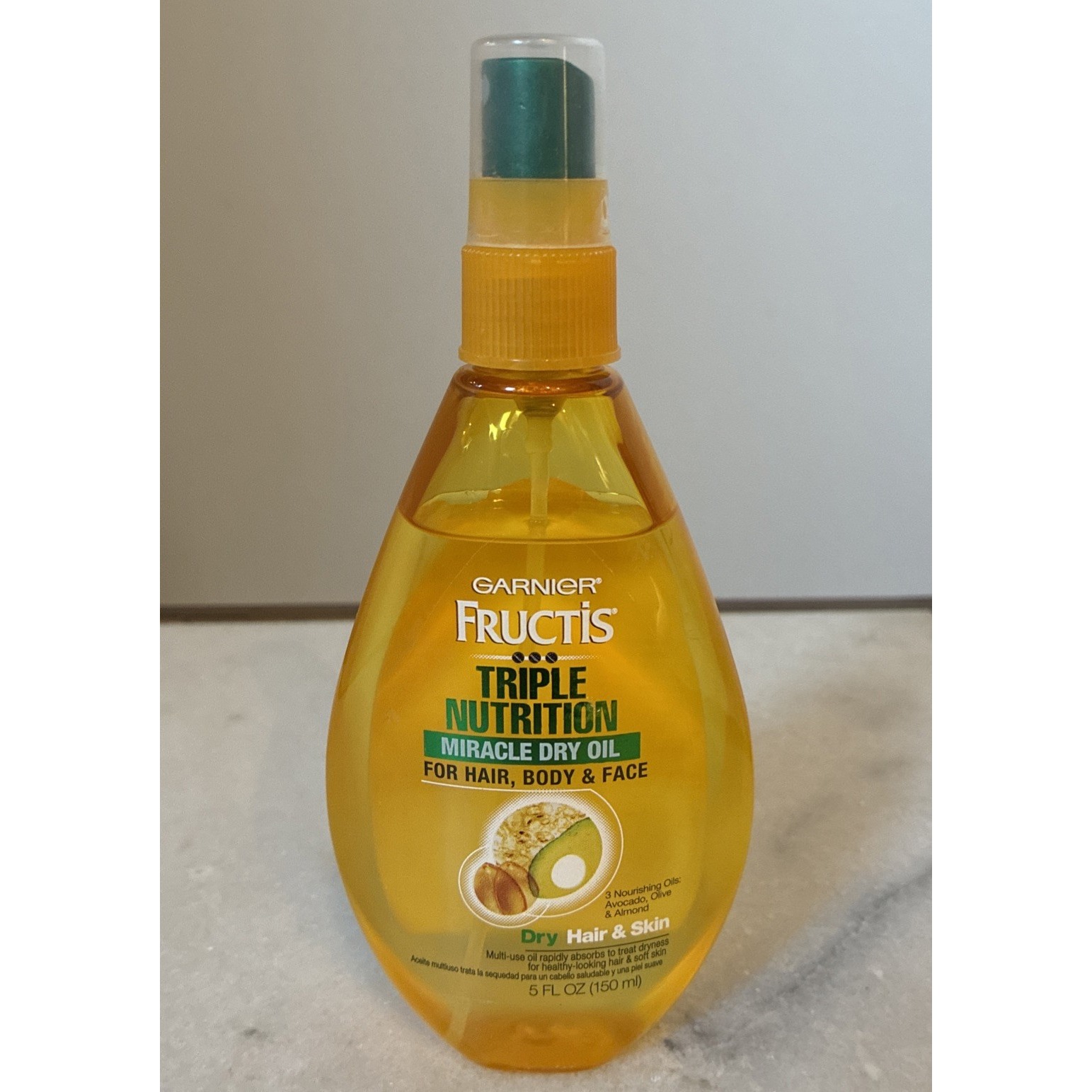 Garnier Fructis Triple Nutrition Miracle Dry Oil for Hair, Body & Face 5oz VHTF