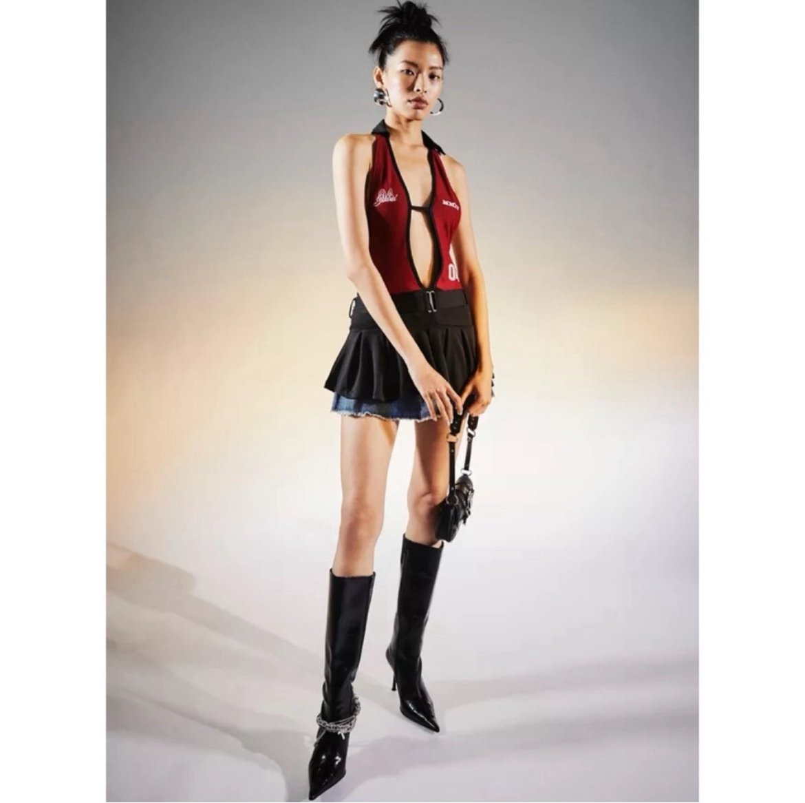 Jaded London Quarterback Backless Cutout Micro Mini Dress