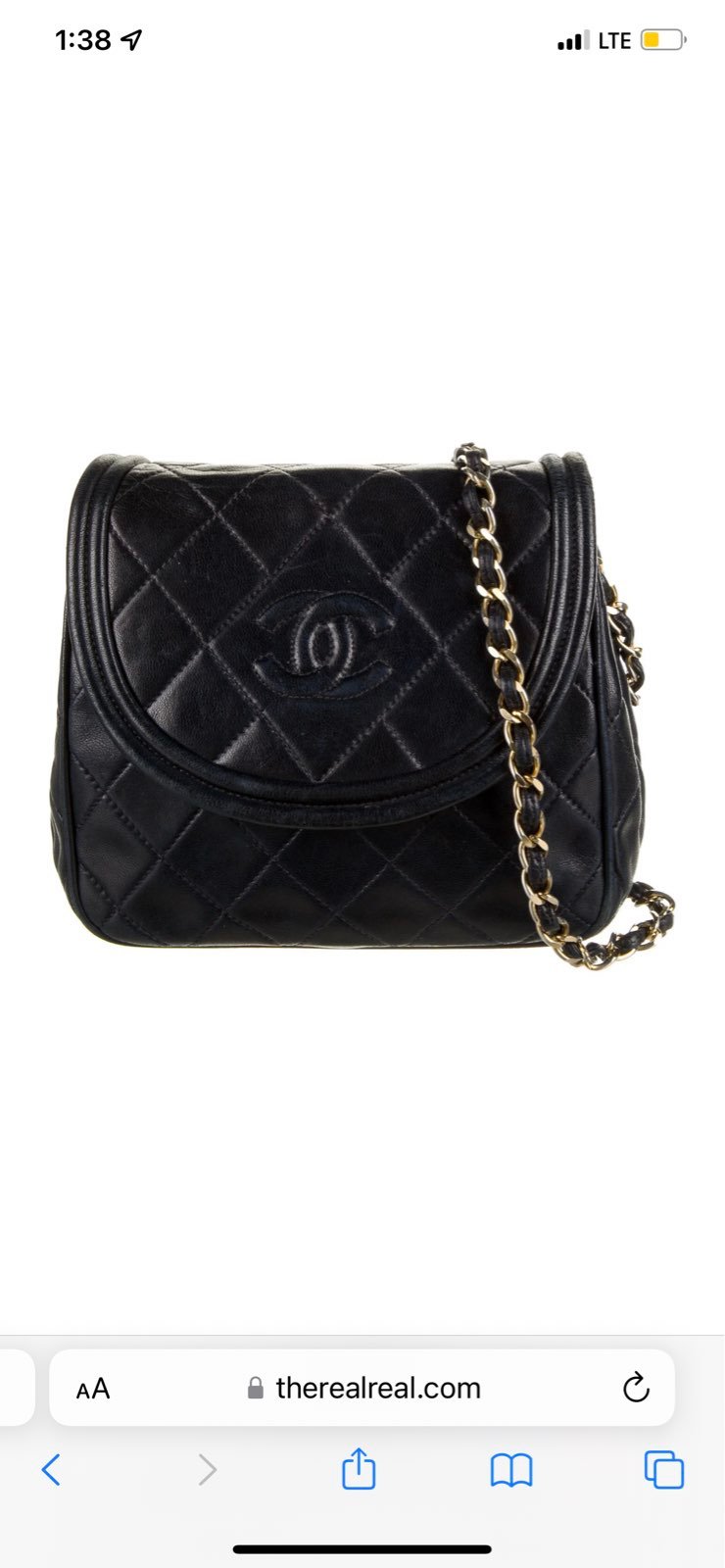 Chanel Diamond CC Flap Quilted Lambskin Leather Shoulder Bag