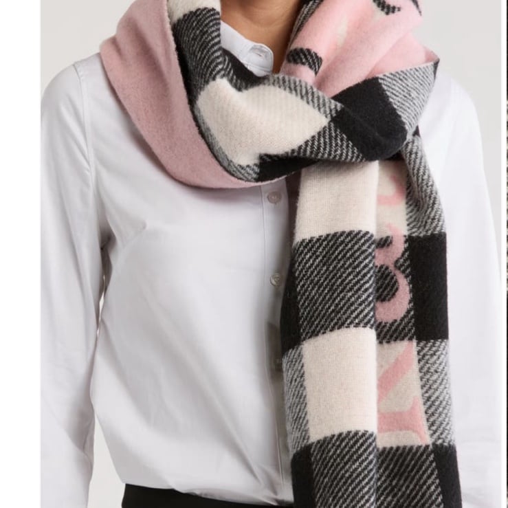 Kate Spade buffalo plaid check big scarf