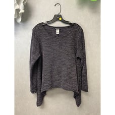 Reina Lee Purple/Black Textured Sweater With Peaks Size Med