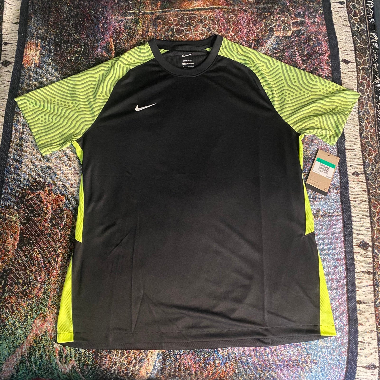 NIKE Dri-Fit Strike II Mens Soccer Jersey Black SZ XL Slim Fit (CW3551-011) NEW
