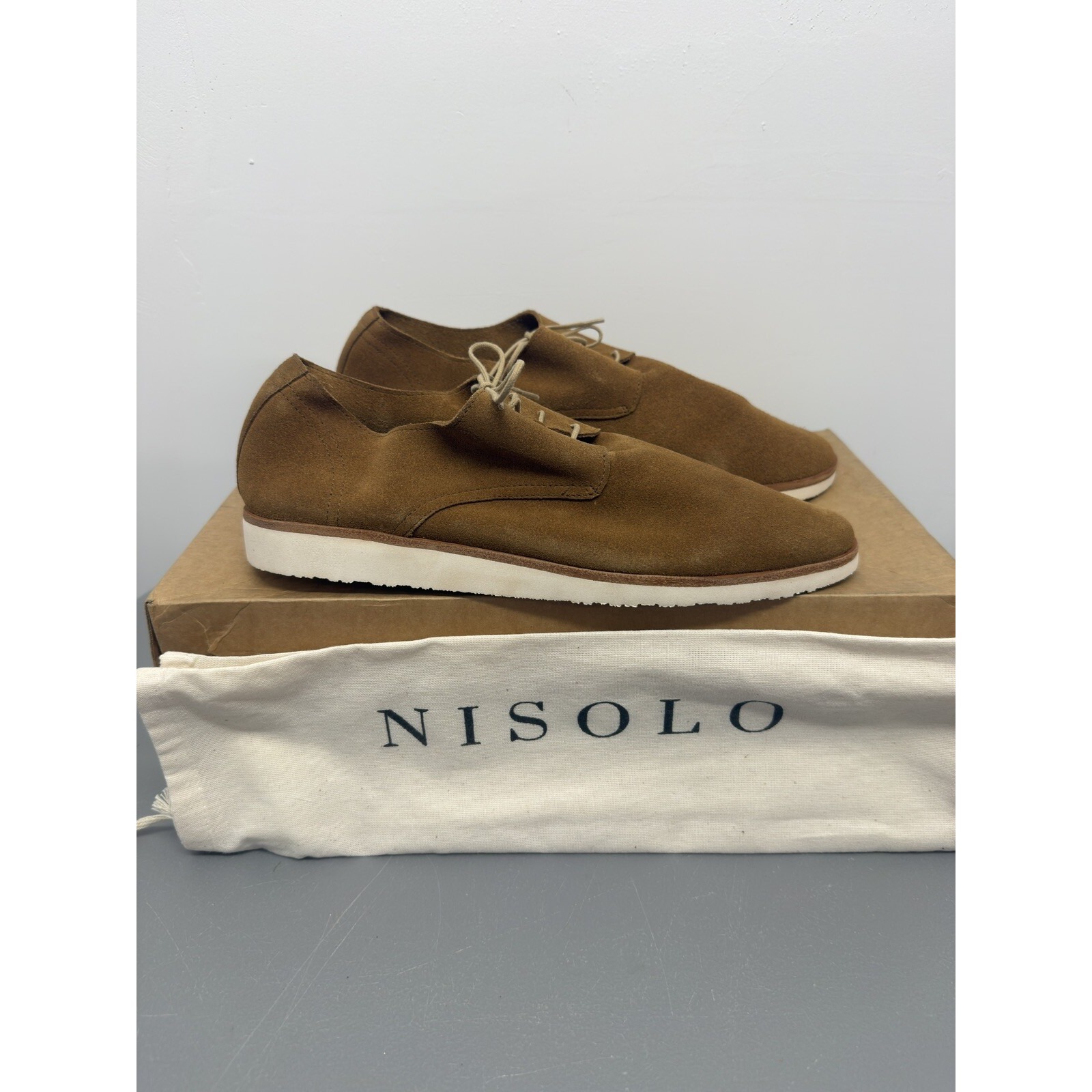 NEW Nisolo Travel Derby US Mens 10 lightweight dress casual Suede leather shoes
