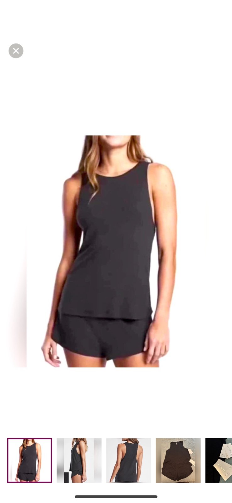 NWT - Athleta Well Rested Rib Sleep Tank and Short set in Black, Size Medium