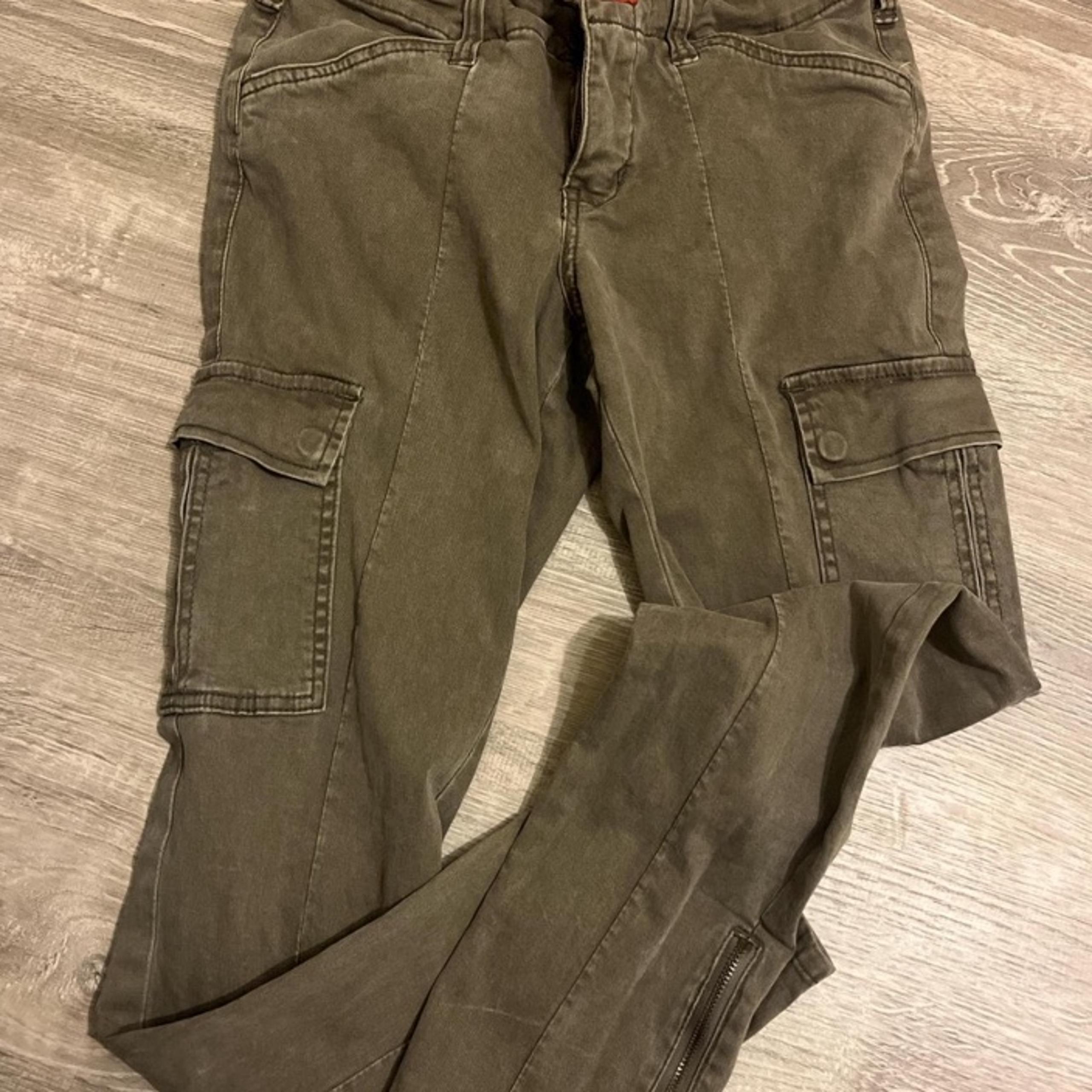 Worn jeans size 4 green cargo pants