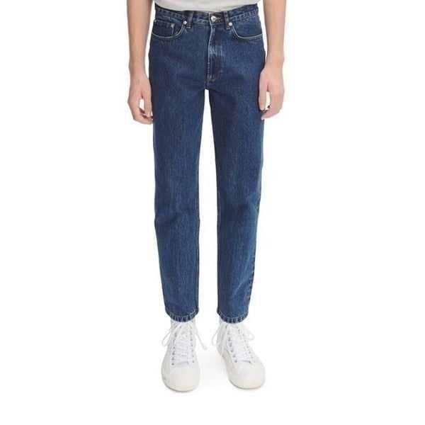 APC Mens 5 pocket 100% Cotton Mid-Rise Slim Taper 31x29 Stonewashed Indigo Denim