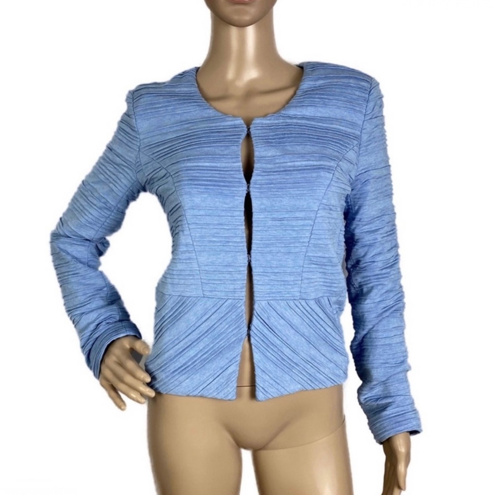315 NEW TORN BY RONNY KOBO BLUE PLEATED JACKET