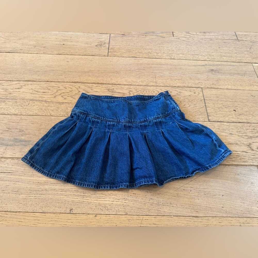 American Eagle Hi Rise Mini Pleated Jean Skort Women's Sz 00 Y2K