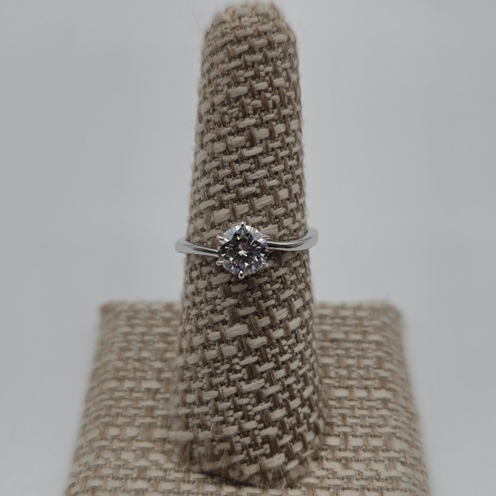 Size 7 Sterling Silver 6.5mm Or 1 Carat Moissanite Diamond Ring A2540