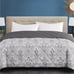 SEASONS Alternative Down Diamond Quilted Reversible Comforter Gray Floral Queen