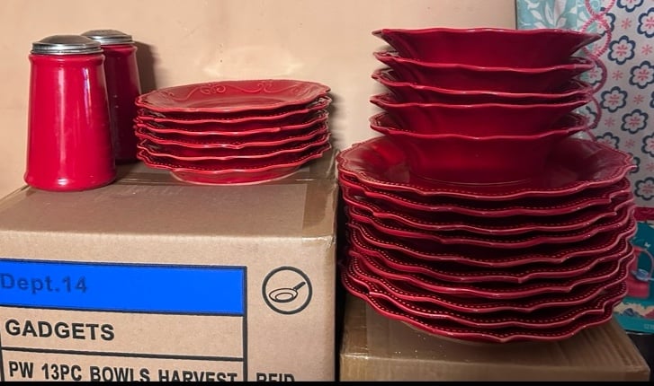 Pioneer Woman Red Set of Dinnerware