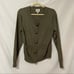 Milly Green Knit Oversized Button Front Cardigan Sweater Womens L Dark Academia