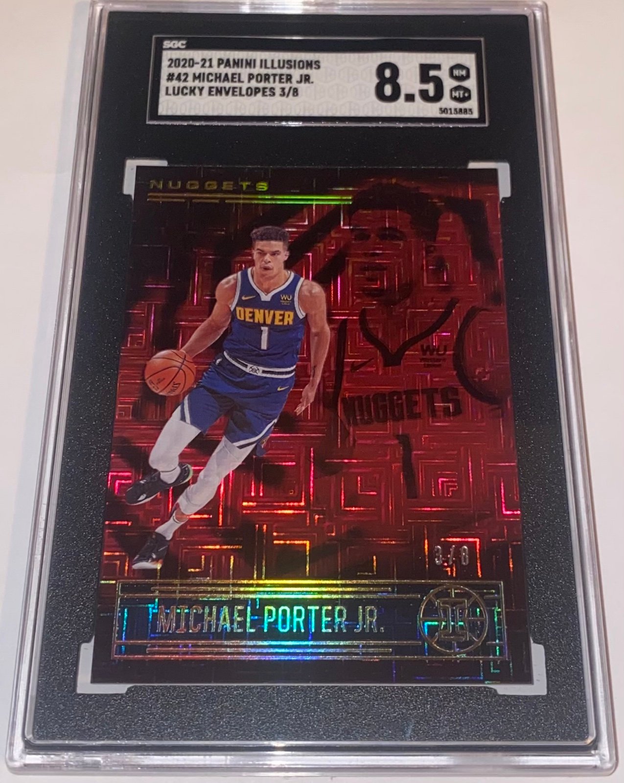 2020-21 Panini Illusions Lucky Enveloped /8 Michael Porter Jr #42 SGC 8.5 RARE