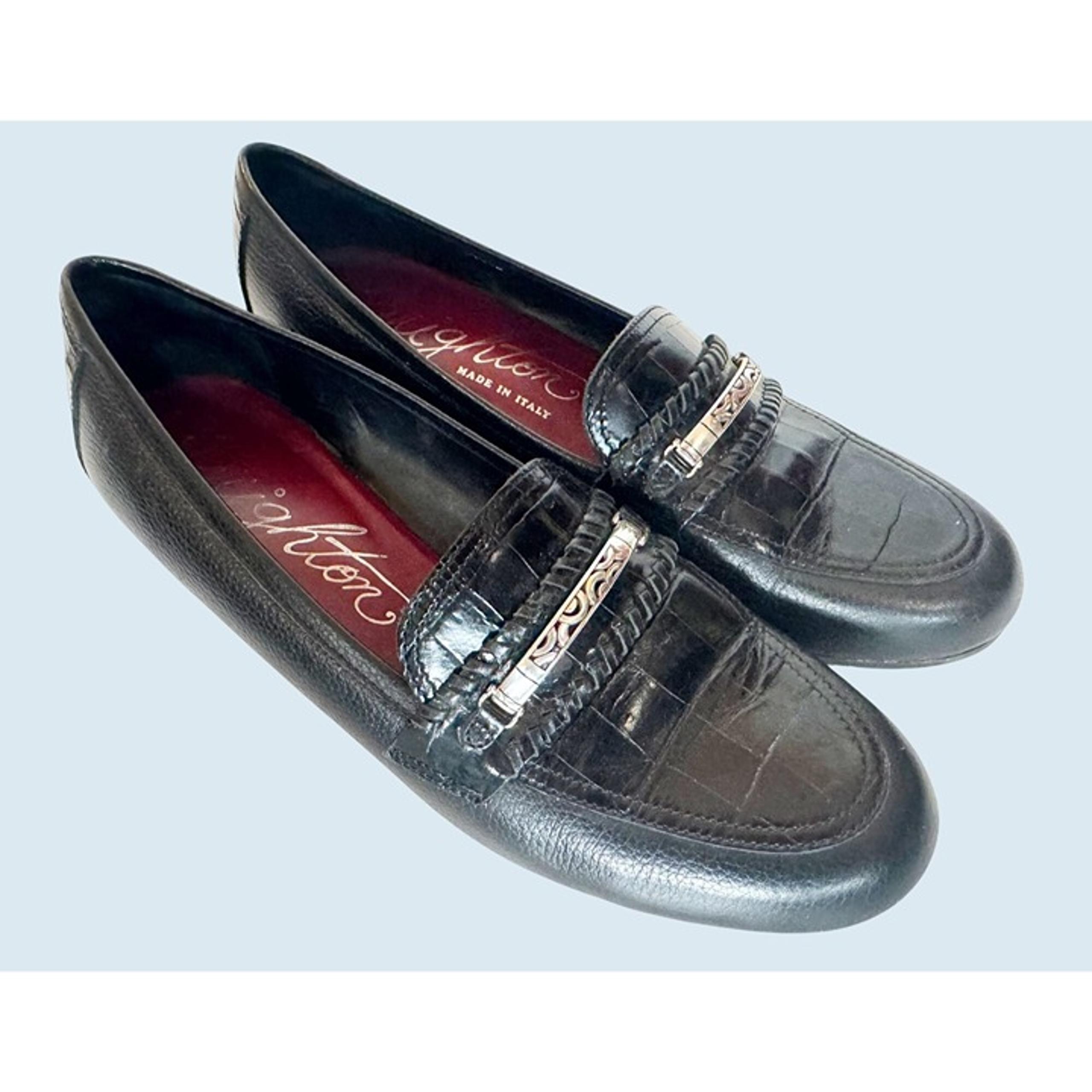 BRIGHTON Alcott Embossed Leather Block Heel Loafer Size 8.5