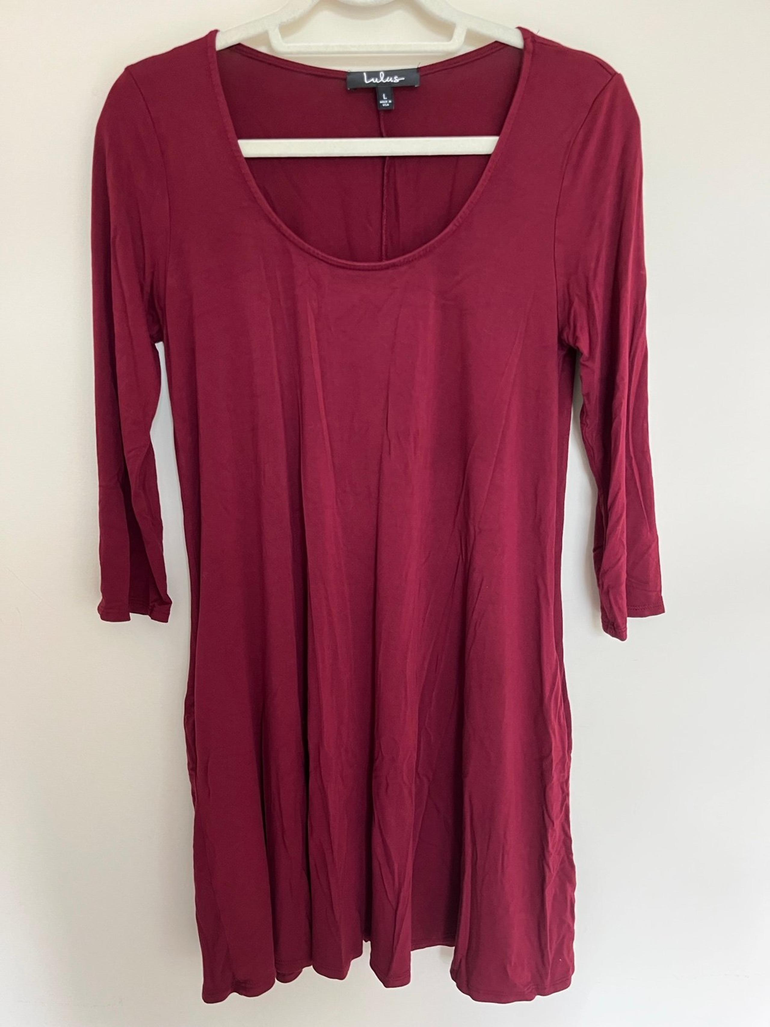 Lulus Twirl Power Wine Red Swing Dress Size Large
