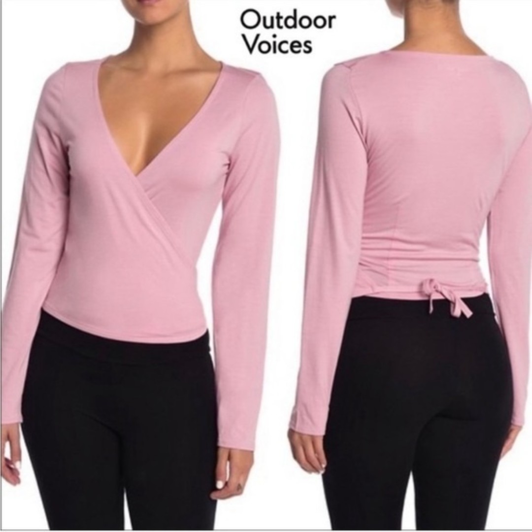 Outdoor Voices Merino Long Sleeve Wrap Top
