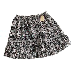 Scotch & Soda Womens Skirt Size 2 Nomadic Dreamers Ruffled Black Tan Red NEW