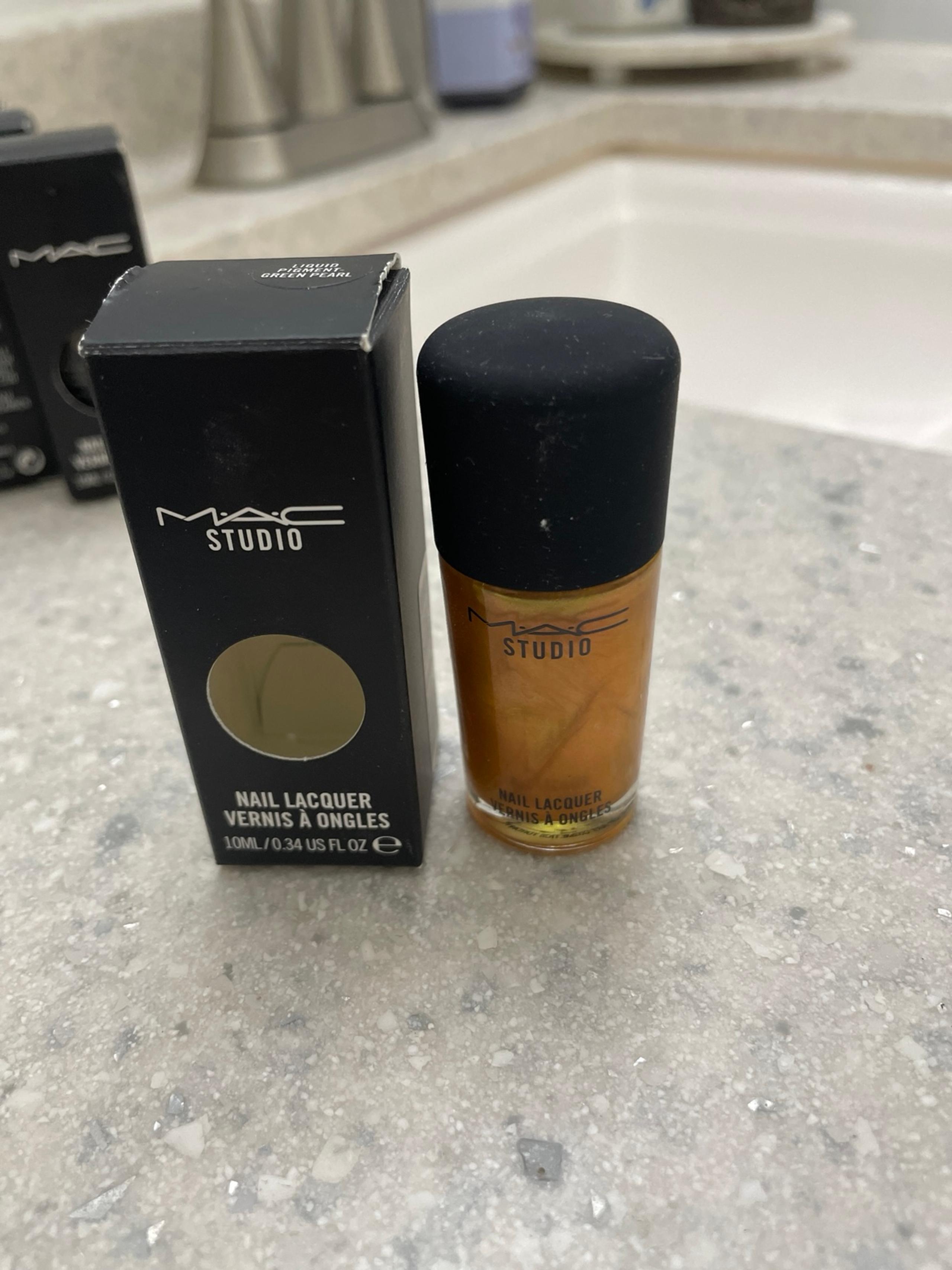 Mac cosmetics nail polish discontinued HTF liquid pigment, green pearl