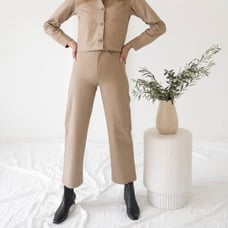 Laude the Label Canvas Straight Pant, Mocha