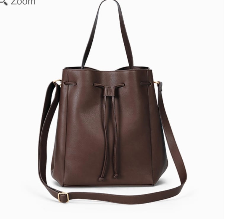 Thirty-one Crossbody Bucket Bag & Slim Wallet in Cappuccino Smooth Pebble