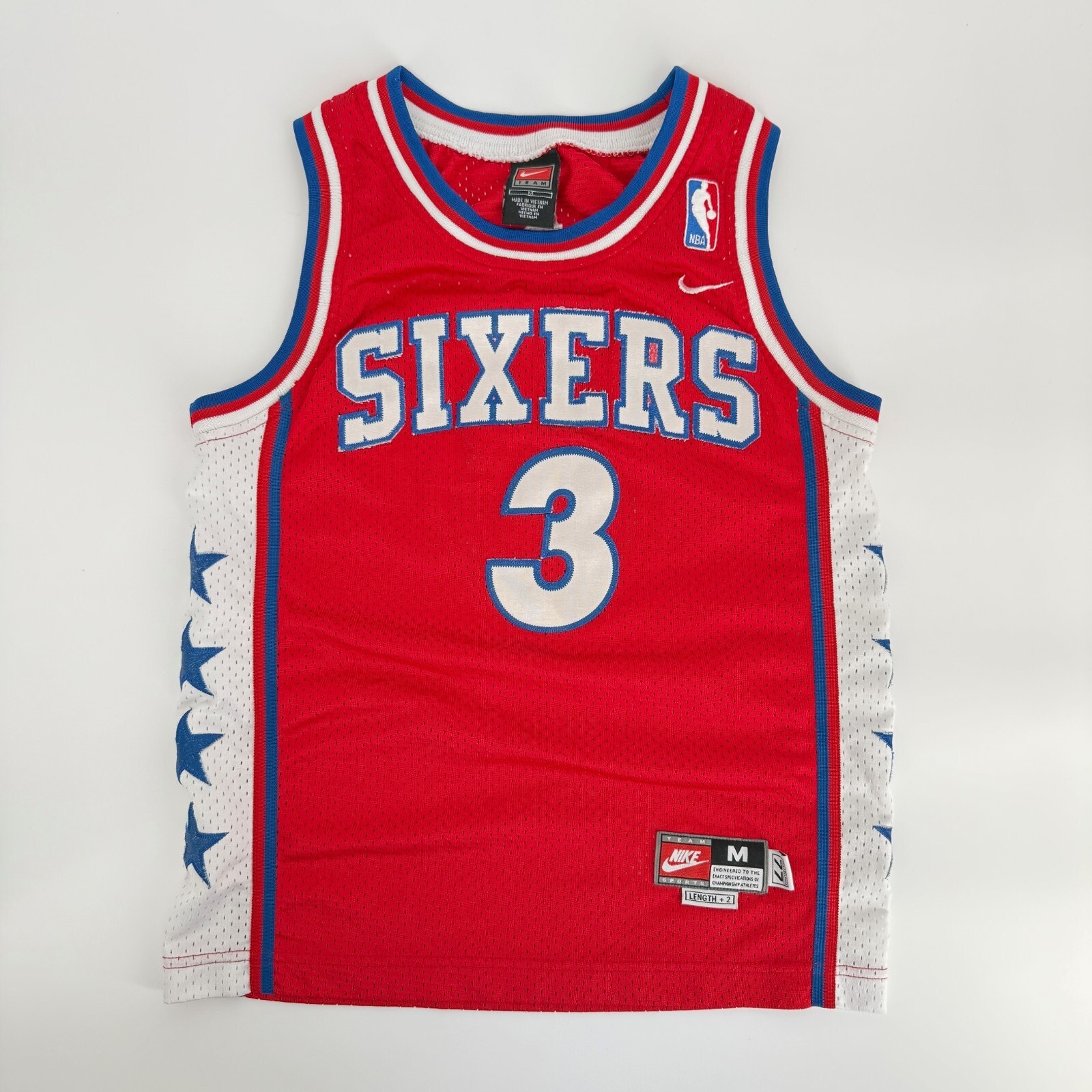 Vintage Nike Boys M Jersey 76ers Allen Iverson Philadelphia Rewind 77 90s Plus 2