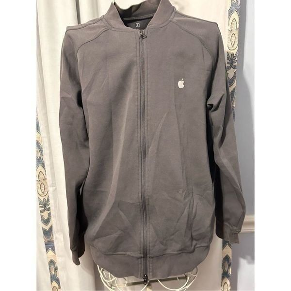Good Condition Apple phone brand Employee Jacket Gun Metal Grey Mens Medium Full
