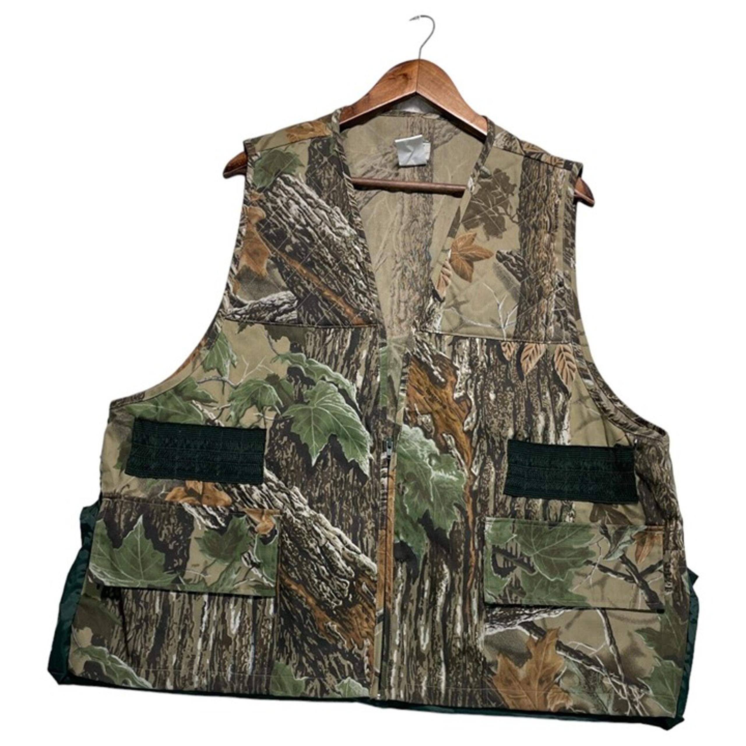 Ozark Trail Camo Hunting Vest Mens XL Green Mossy Oak Cotton Lined Pockets