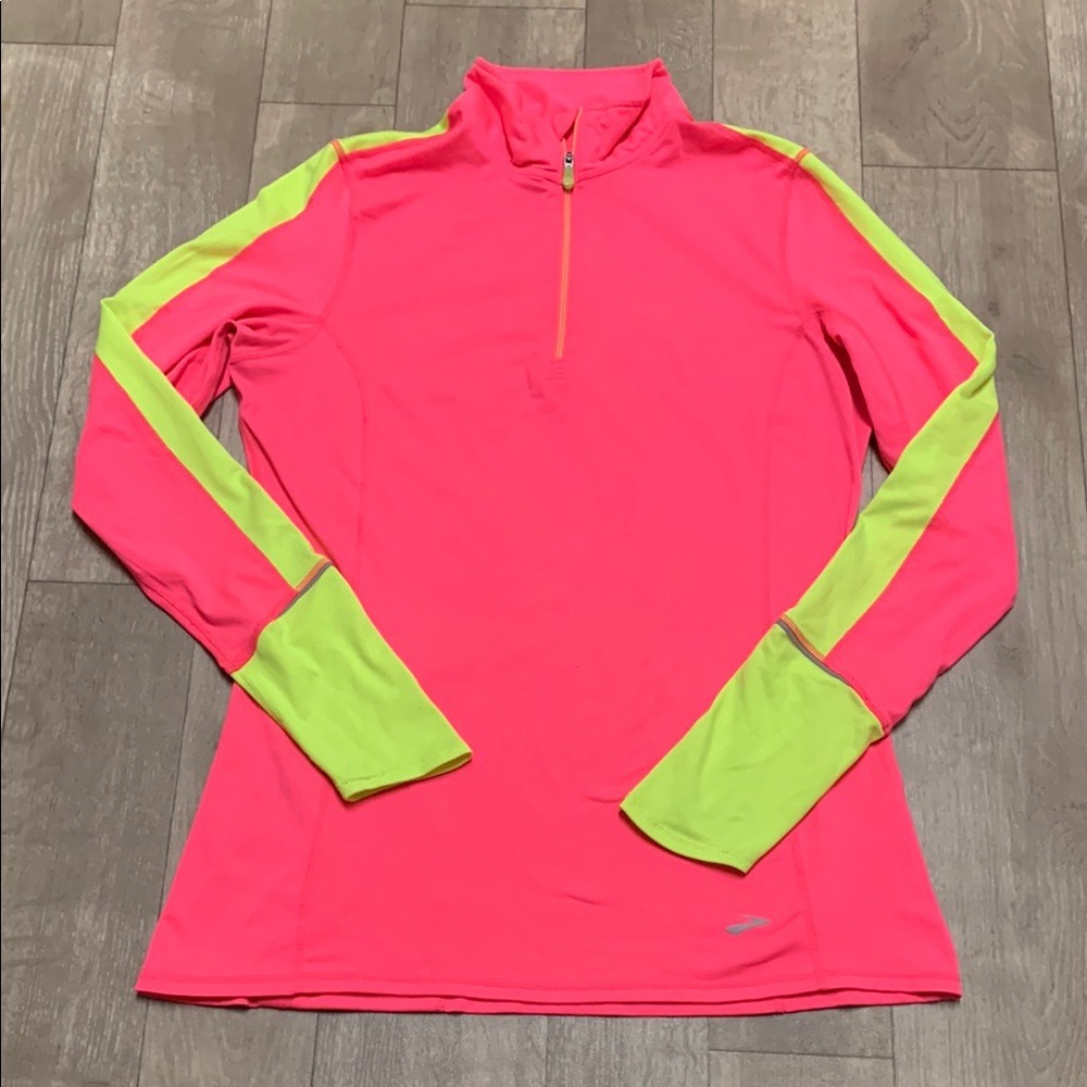 Womens Brooks Running Quarter Zip Lightweight Athletic Top Shirt Pullover