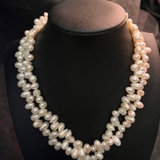 Vintage real waterdrop pearls necklace singed