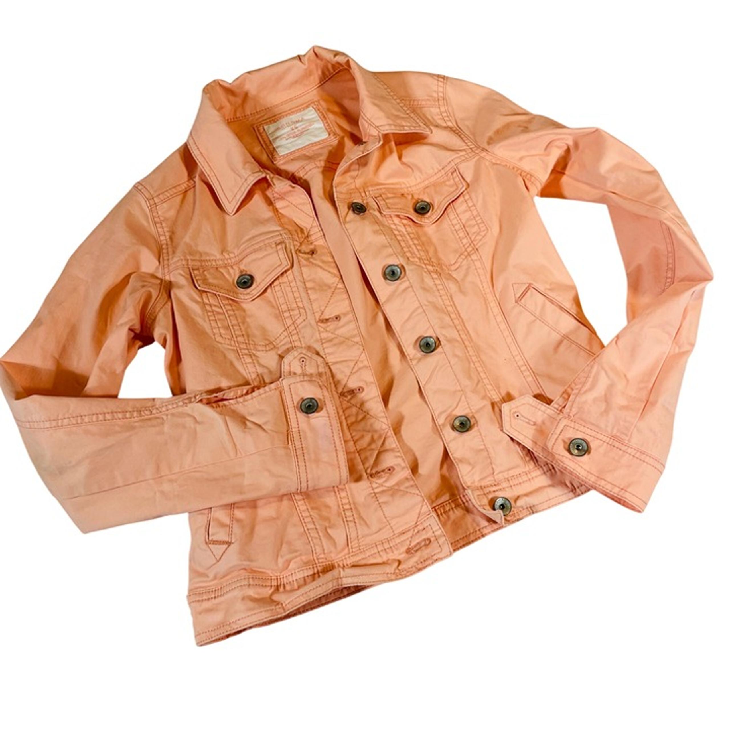 Sonoma Peach Denim Jacket XS Women's Button-Up with Stretch