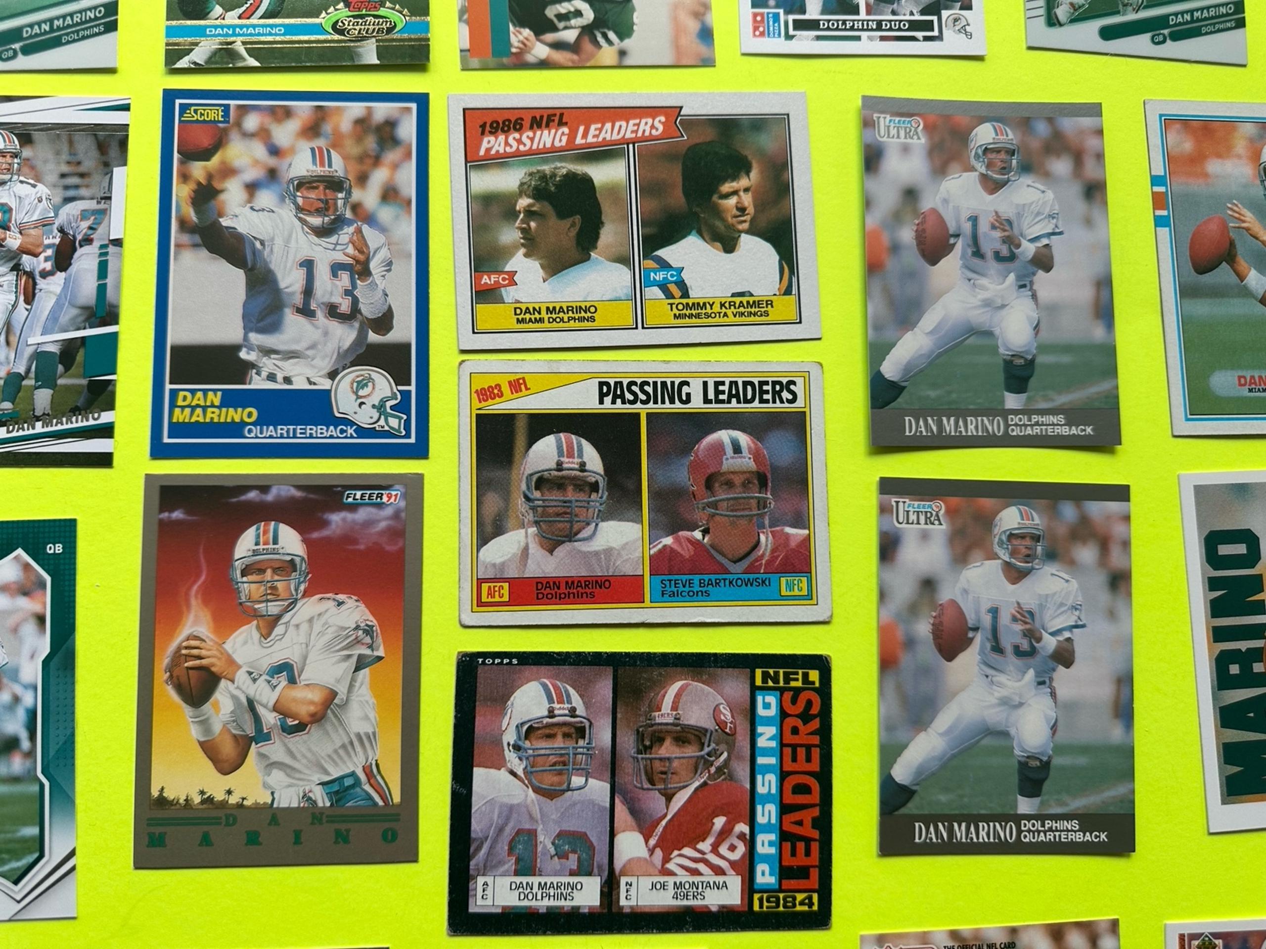 Dan Marino football card lot 29 cards 1984-present Topps upper deck panini