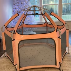 The California Beach Co tent with the cover and inflatable mattress