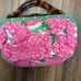 LILLY PULITZER mumsie pink green vintage handbag tortoiseshell handles