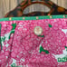 LILLY PULITZER mumsie pink green vintage handbag tortoiseshell handles