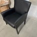 Executive Box Arm Chair with Mahogany Finish in Black, 25.5 D x 24.5 W x 35.5 H