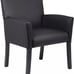 Executive Box Arm Chair with Mahogany Finish in Black, 25.5 D x 24.5 W x 35.5 H