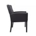 Executive Box Arm Chair with Mahogany Finish in Black, 25.5 D x 24.5 W x 35.5 H
