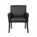 Executive Box Arm Chair with Mahogany Finish in Black, 25.5 D x 24.5 W x 35.5 H
