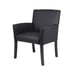 Executive Box Arm Chair with Mahogany Finish in Black, 25.5 D x 24.5 W x 35.5 H