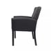 Executive Box Arm Chair with Mahogany Finish in Black, 25.5 D x 24.5 W x 35.5 H