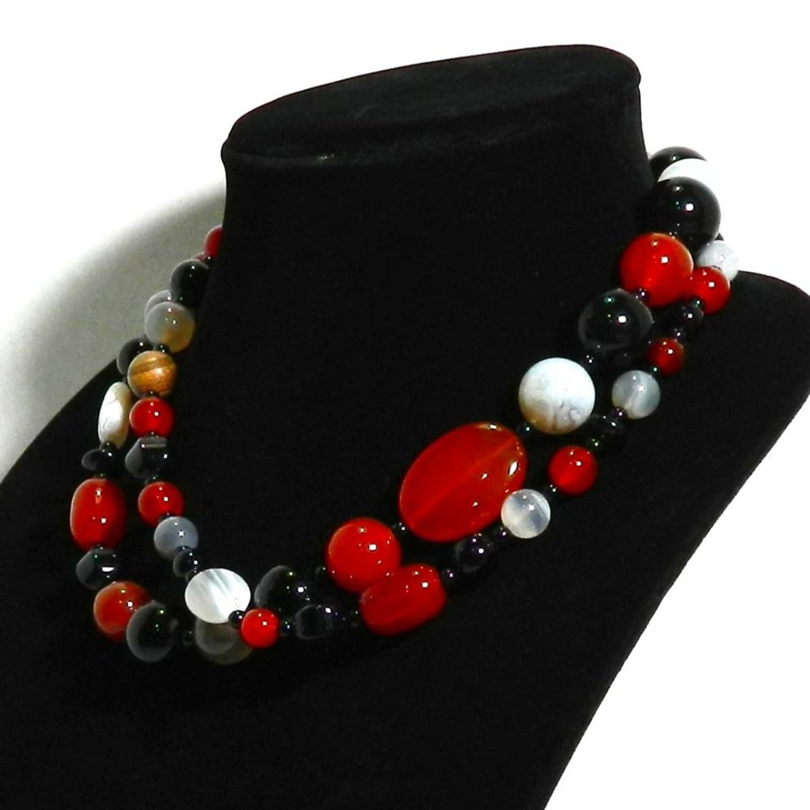 HSN Jay King Agate and gemstone necklace DRT
