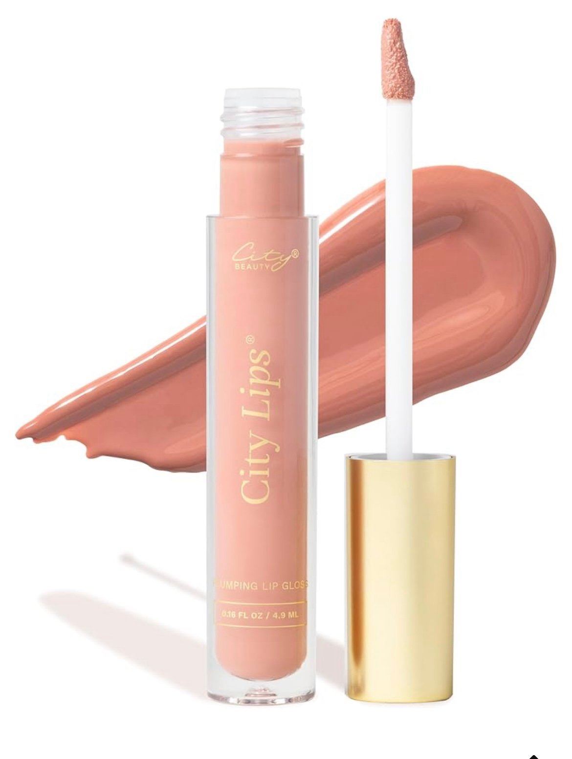 City Beauty City Lips Plumping Lip Gloss - High-Shine Gloss PINK NUDE NWT
