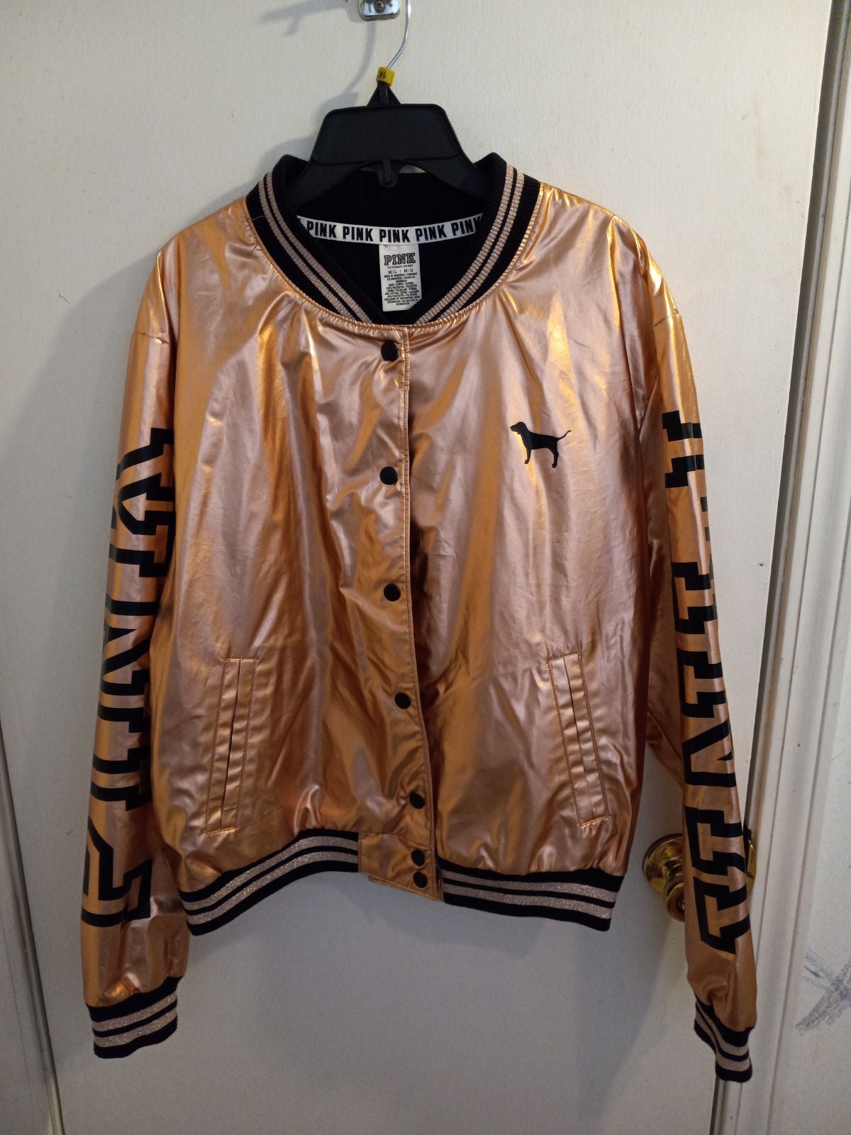 PINK Rose Gold Bomber Jacket
