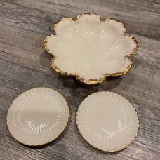Vintage LENOX LEAF COLLECTION BOWL AND SMALL PLATES