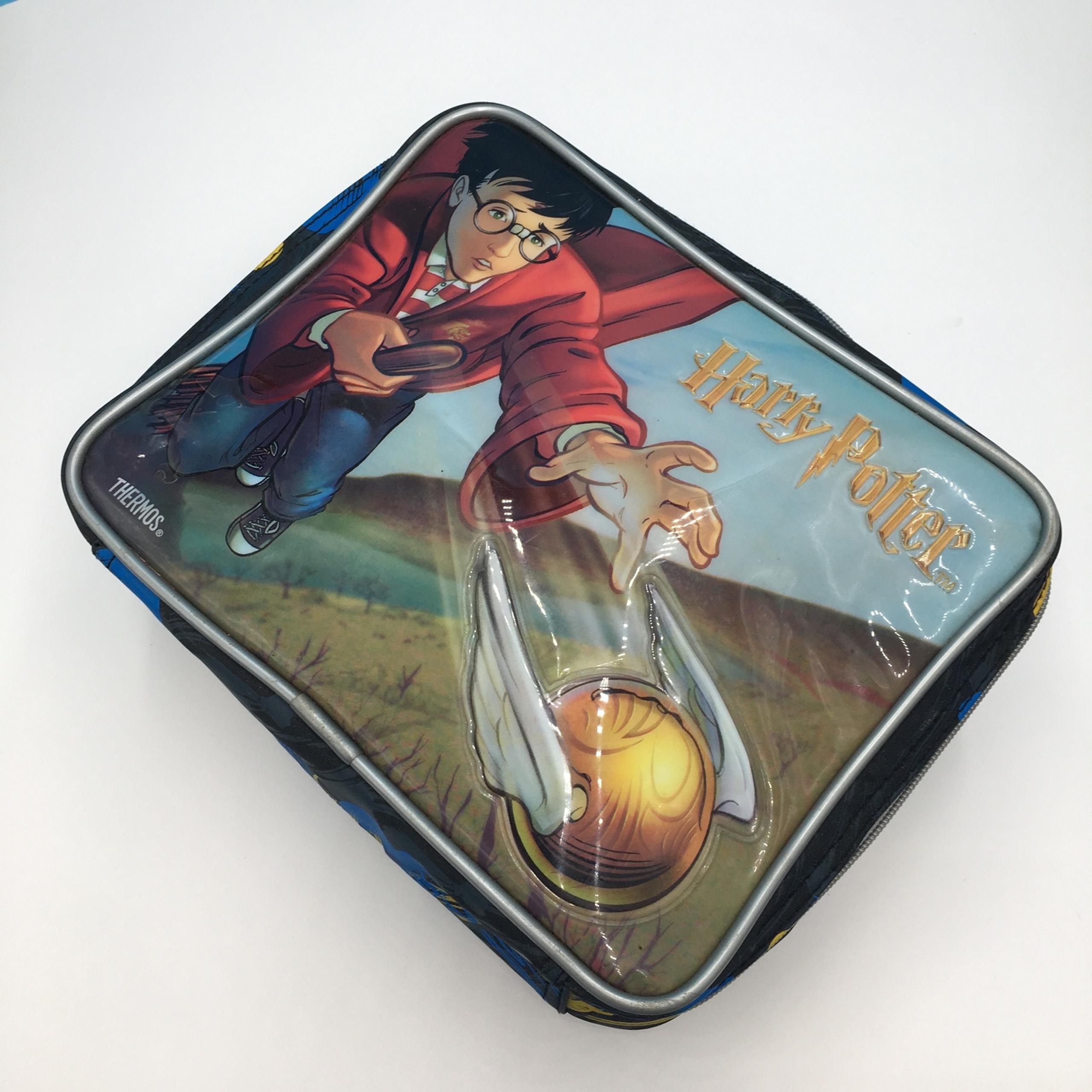 Vintage 2001 Harry Potter lunch bag  lunch box Quidditch with thermos