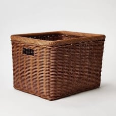 Threshold Studio McGee Cube Vintage French Basket Wicker Rattan - Target