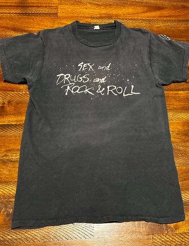 Rare Vintage Stiff Records T Shirt Ian Dury Sex Drugs Rock N Roll 80s Medium